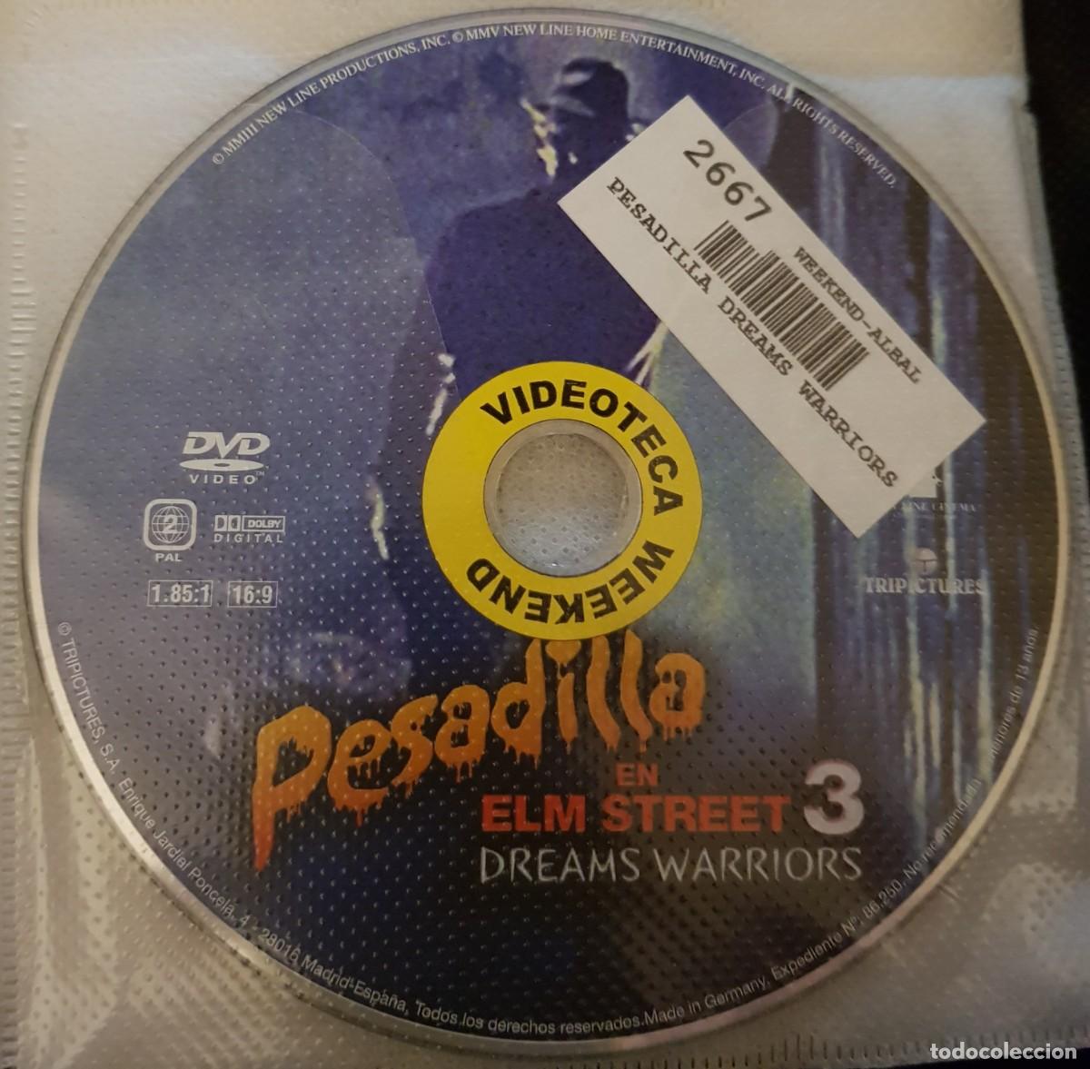 Cine: PELICULA EN DVD. SOLO DISCO. FREDDY CRUGGER. PESADILLA EN ELM STREET 3. DREAMS WARRIORS