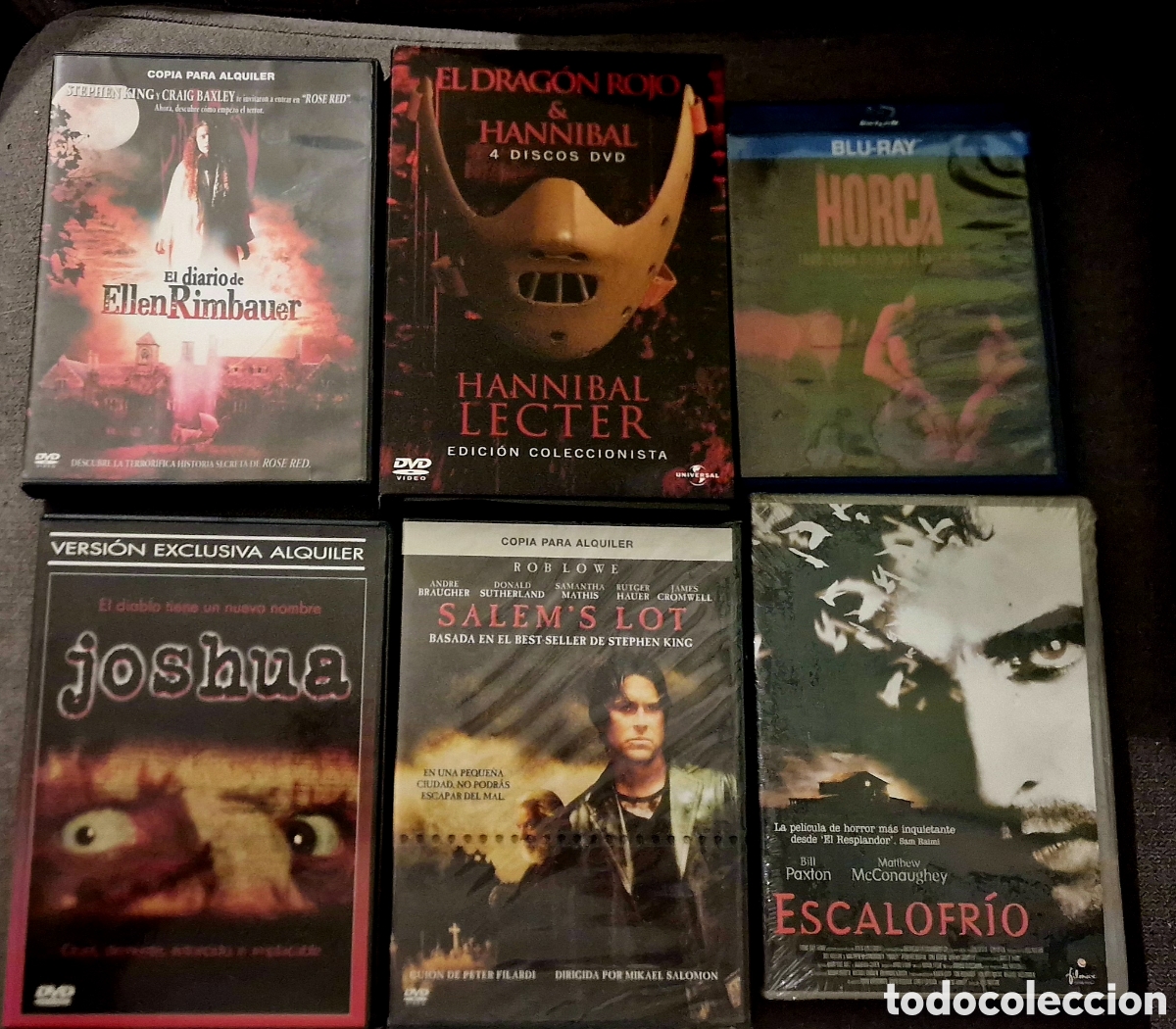 Cine: Pack terror hannibal lecter, dragon rojo, escalofrio, la horca, joshua, salem's lot, ellen rimbauer