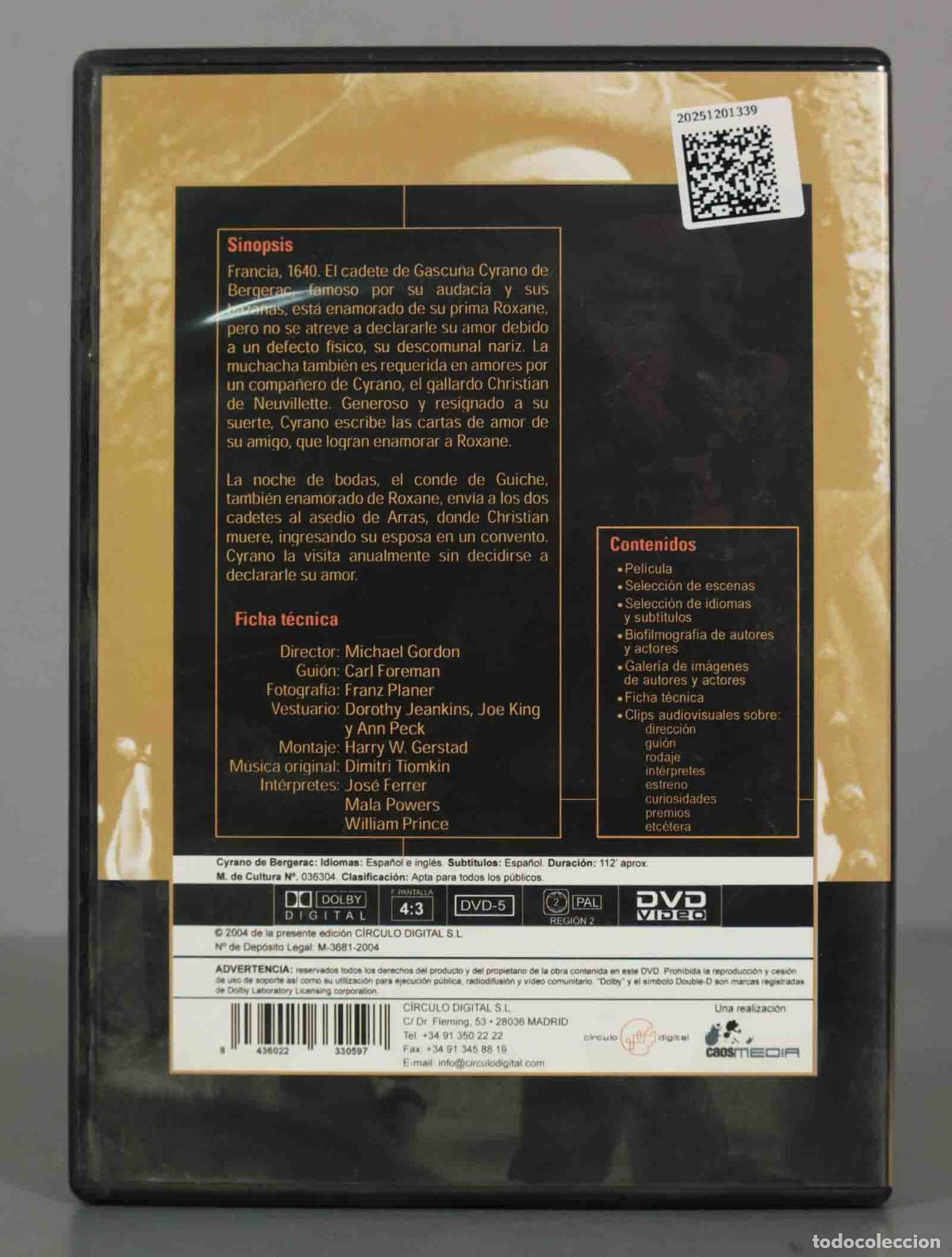 Cine: DVD. CYRANO DE BERGERAC. - Foto 2