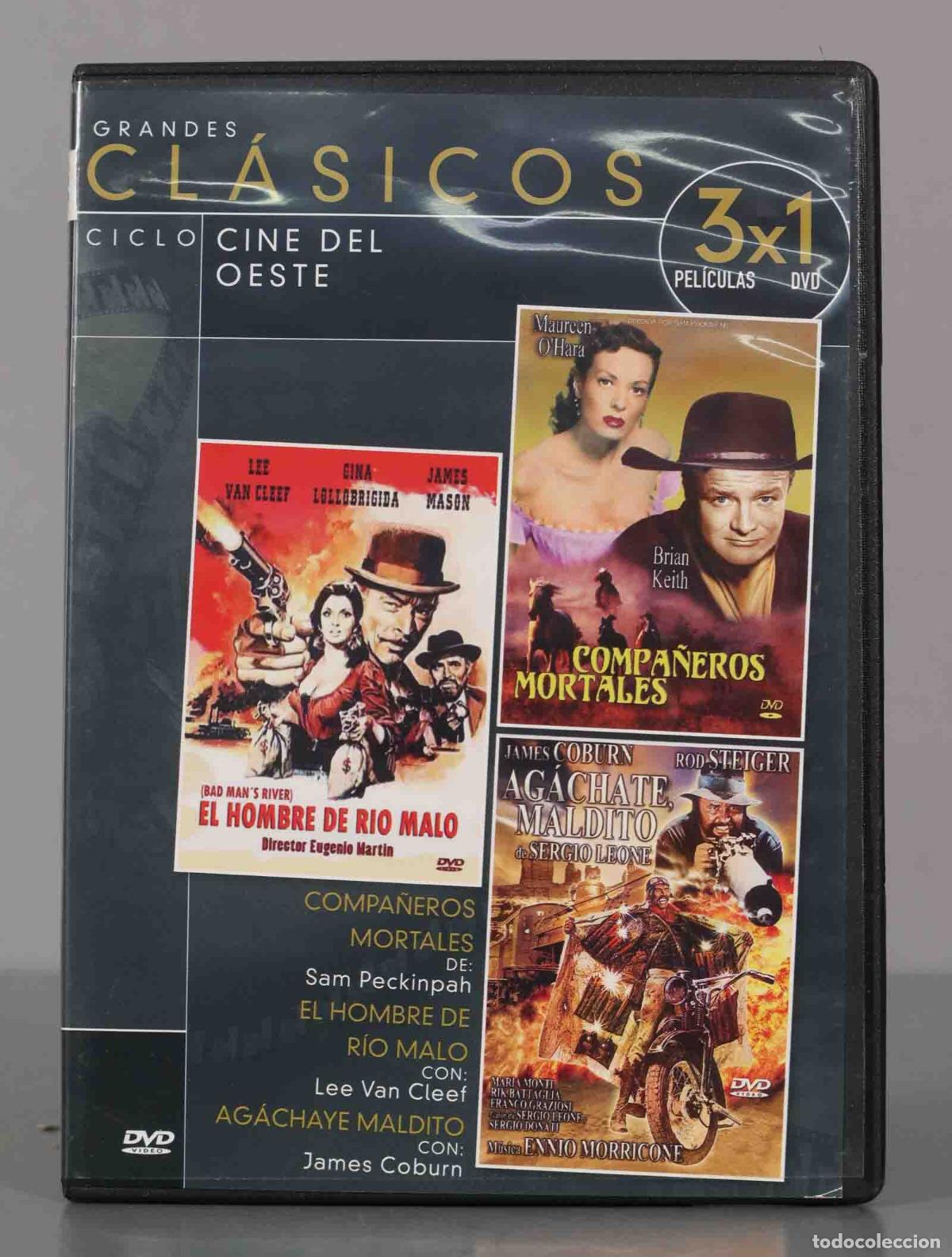 Cinema: DVD. GRANDES CLASICOS. CINE DEL OESTE. COMPA&Ntilde;EROS MORTALES. EL HOMBRE DEL RIO MALO. AGACHAYE MALDITO