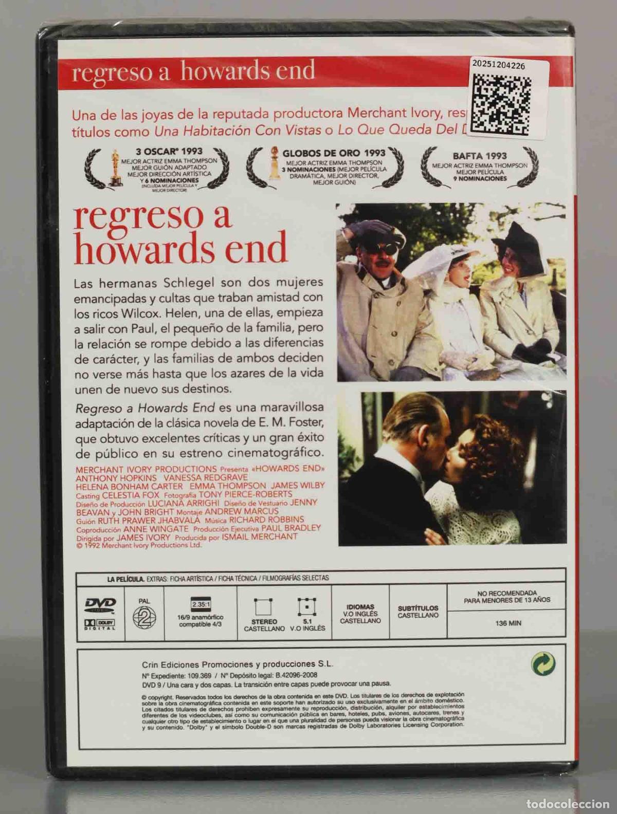 Cine: DVD. REGRESO A HOWARDS END. PRECINTADO - Foto 2