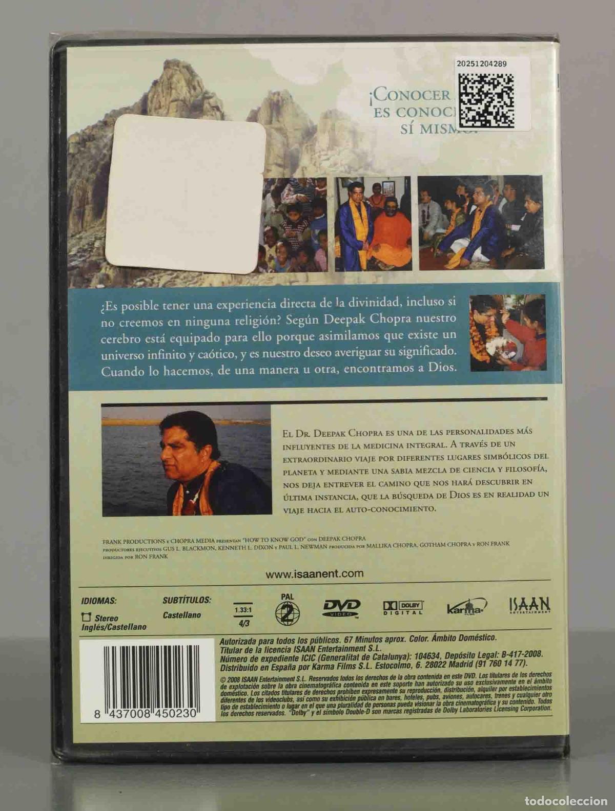 Cine: DVD. DEEPAK CHOPRA CONOCER A DIOS. PRECINTADO - Foto 2