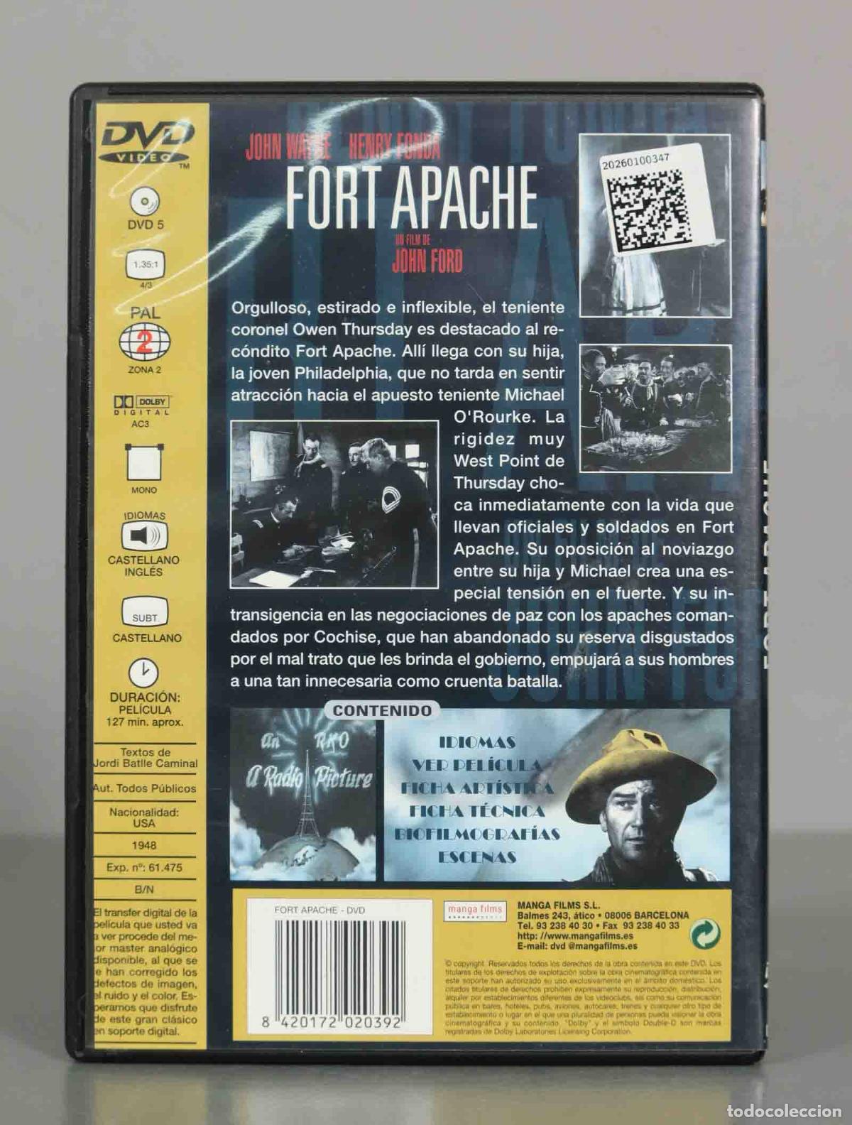 Cine: DVD. FORT APACHE. JOHN WAYNE. - Foto 2