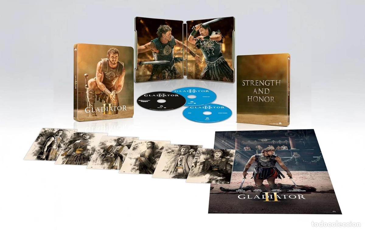 Cine: Gladiator II (Steelbook 2, Edici&oacute;n Coleccionista, 2 Blu-ray, 6 postales) [4K UHD, Blu-ray] (2024)