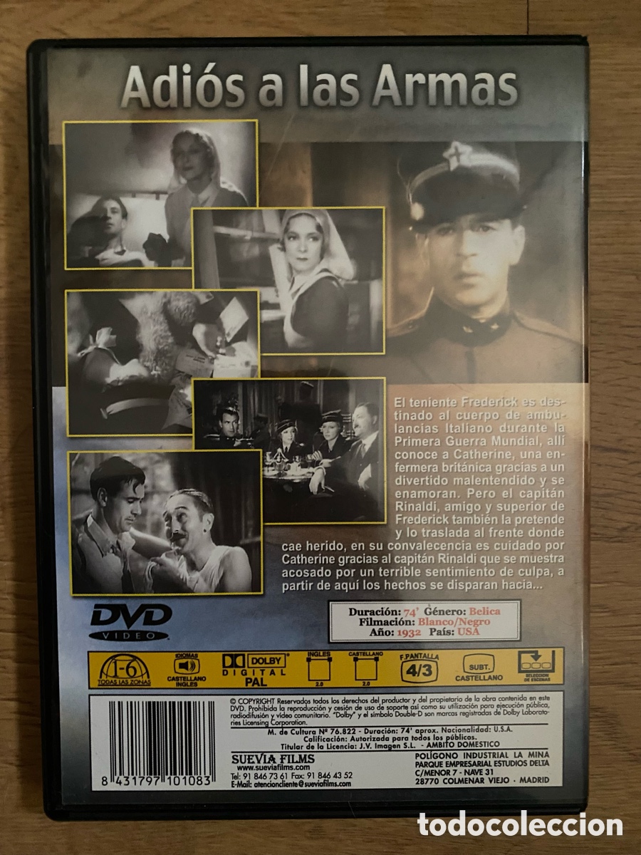 Cine: Adi&oacute;s a las armas - DVD - Foto 3