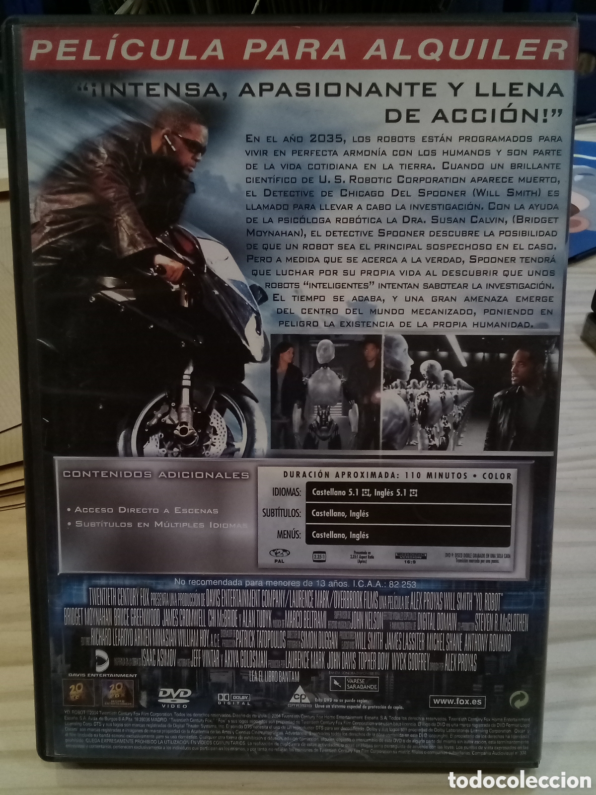 Cine: DVD - Yo, robot (con Will Smith) - Foto 2