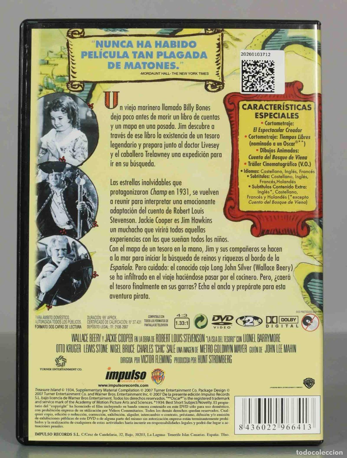 Cine: DVD. LA ISLA DEL TESORO. BERRY. - Foto 2