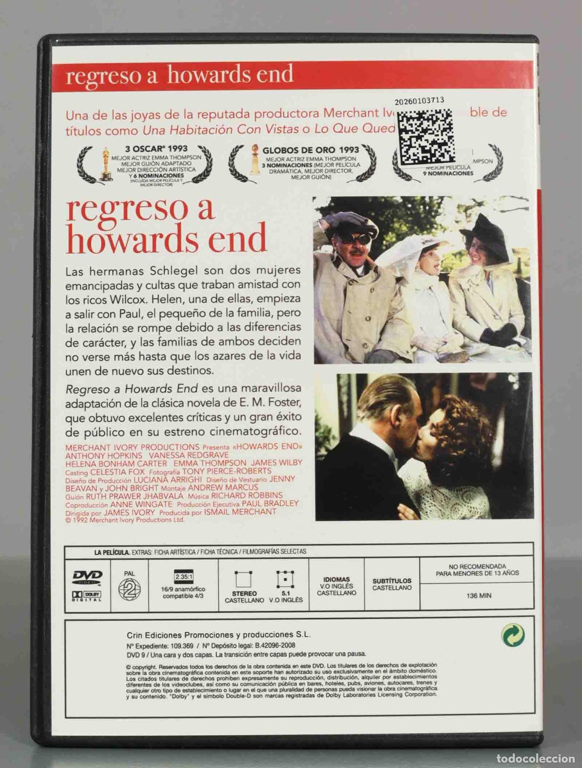Cine: DVD. REGRESO A HOWARDS END. - Foto 2