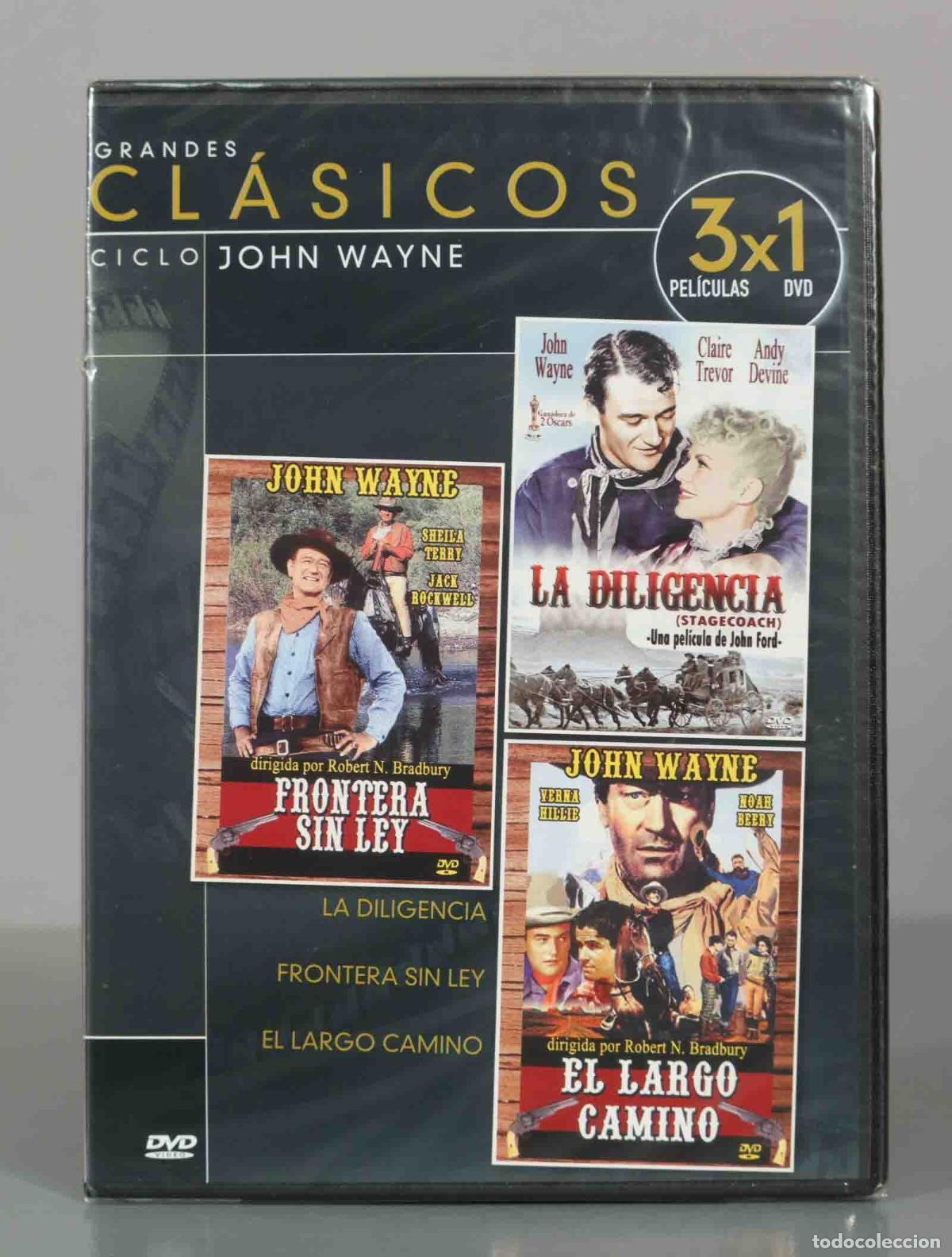 Cine: DVD. LA DILIGENCIA. FRONTERA SIN LEY. EL LARGO CAMINO. PRECINTADO