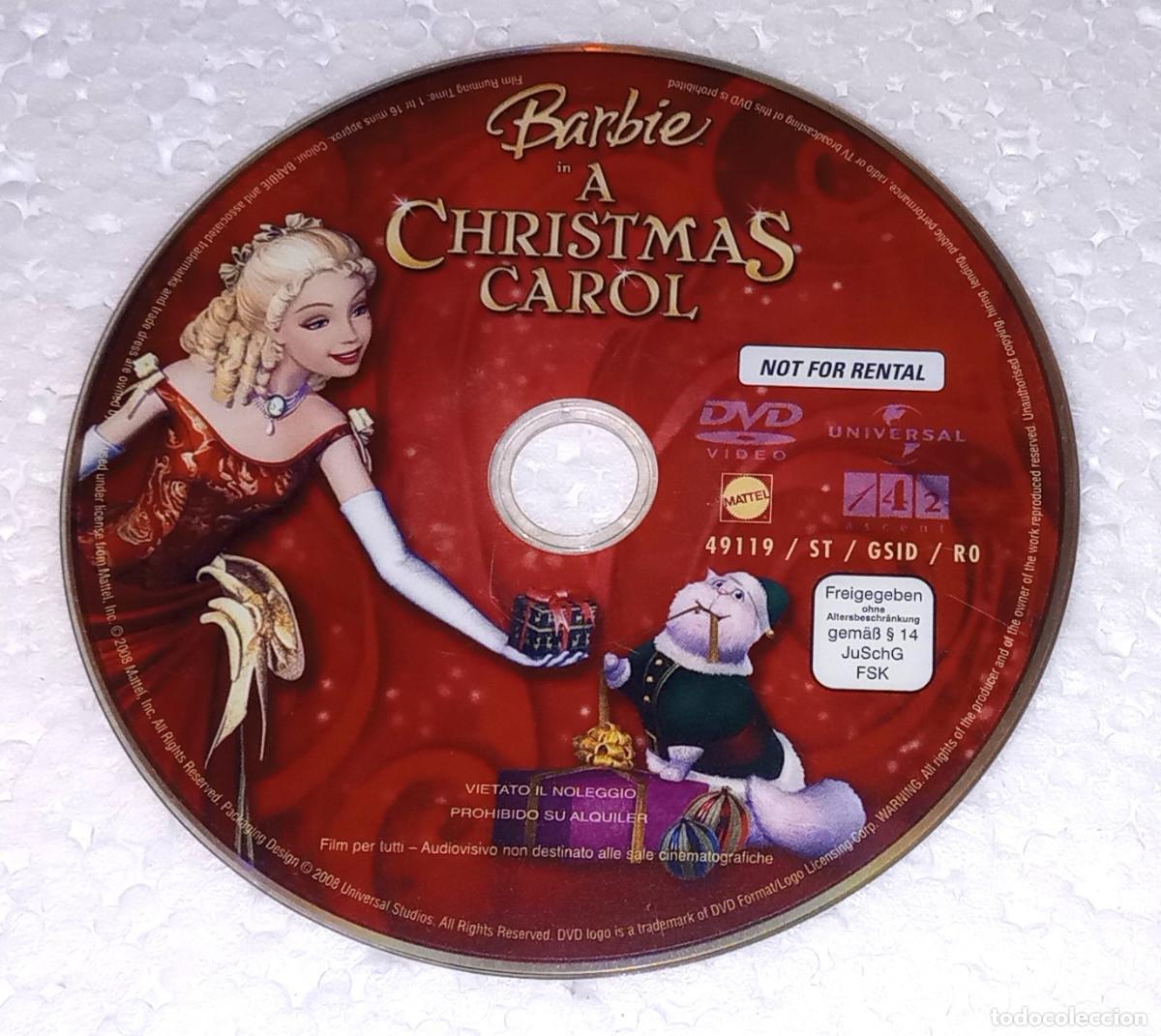 Cine: DVD - BARBIE A CHRISTMAS CAROL - 2008 - DIR. WILLIAM LAU - SIN FUNDA NI CAR&Aacute;TULA