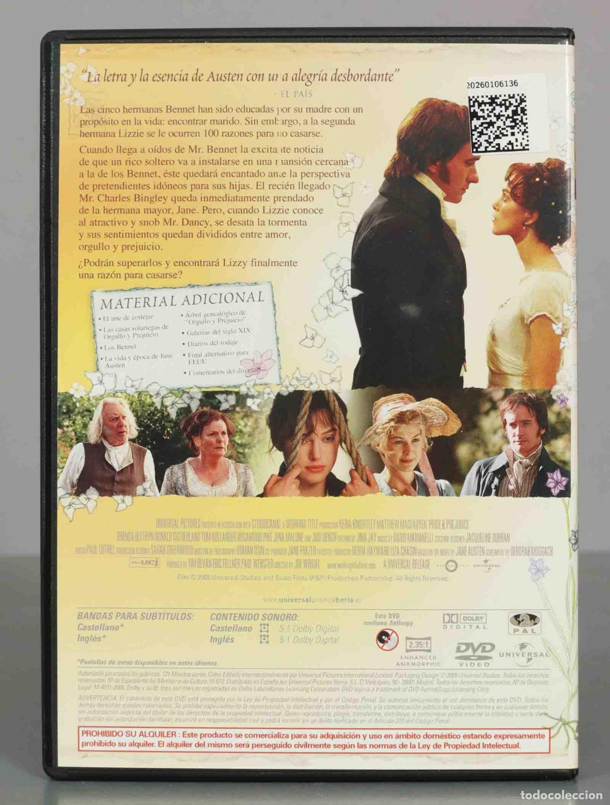 Cine: DVD. ORGULLO Y PREJUICIO. - Foto 2