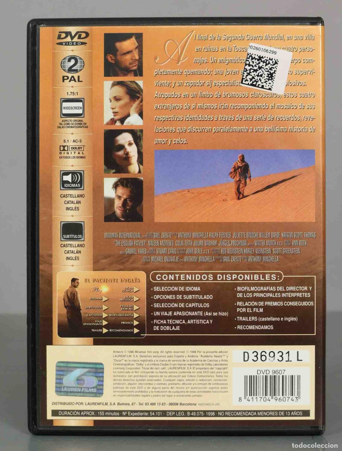 Cine: DVD. EL PACIENTE INGL&Eacute;S. - Foto 2