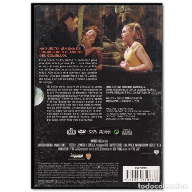 Cine: EL PODER DE LA SANGRE DE DR&Aacute;CULA DVD (Terror, Hammer) - Foto 2