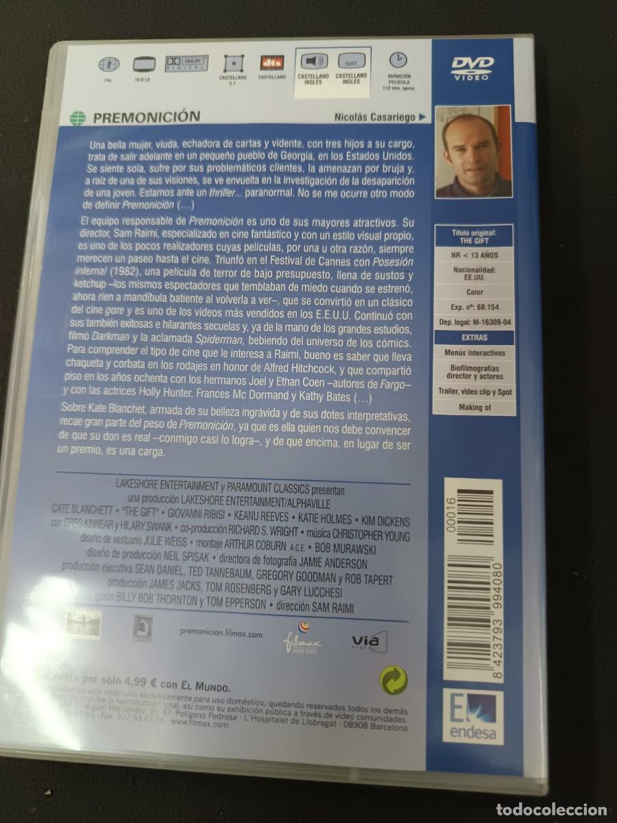 Cine: DVD. PREMONICI&Oacute;N, DE SAM RAIMI - Foto 2