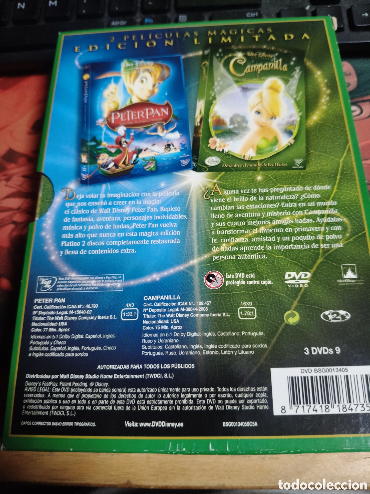 Cine: Campanilla y Peter pan edici&oacute;n limitada DVD - Foto 2