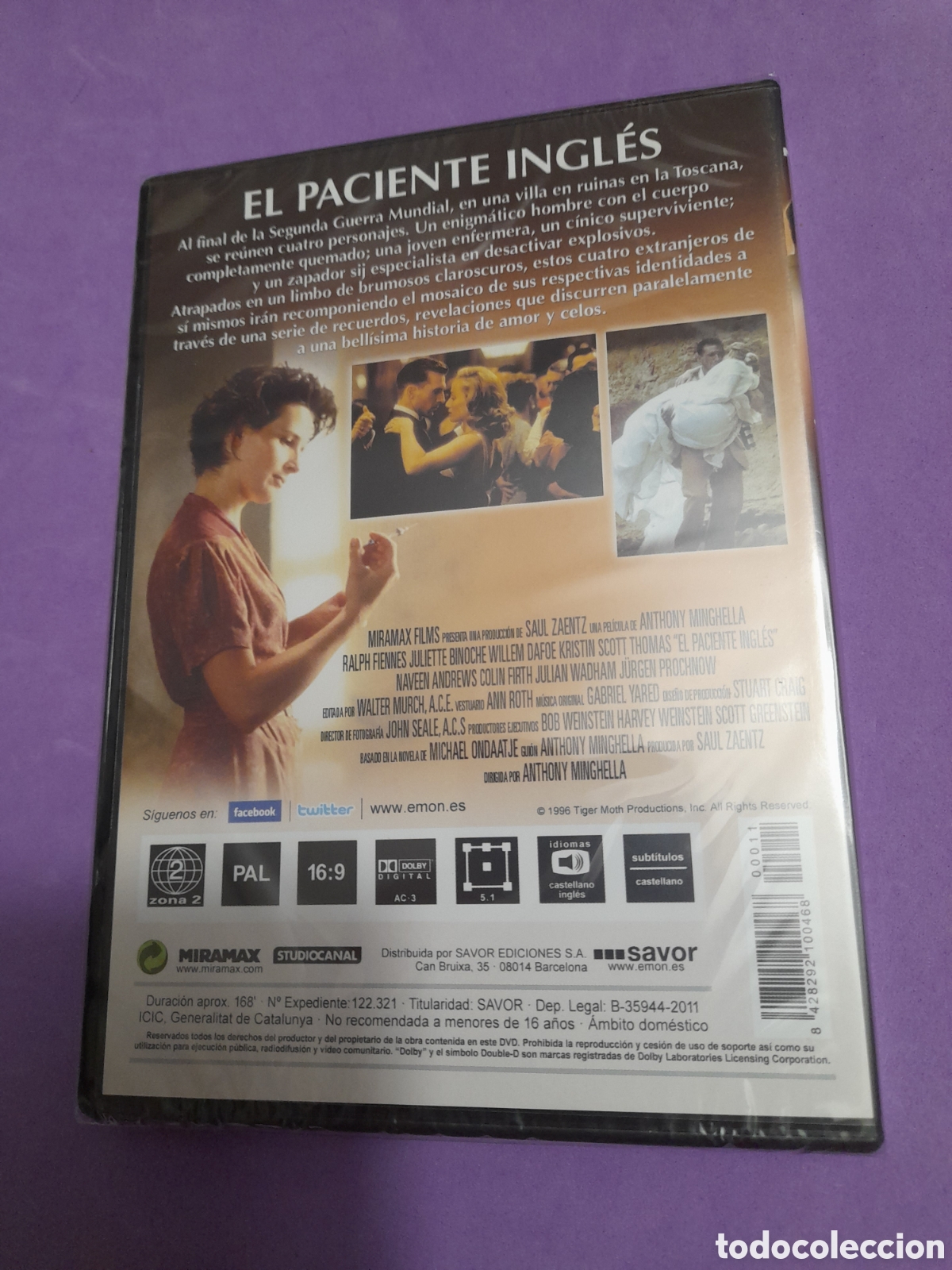 Cine: Pelicula en DVD, El Paciente Ingl&eacute;s - Foto 2