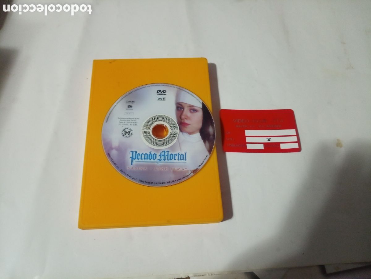 Cine: Dvd x pecado mortal sin car&aacute;tula