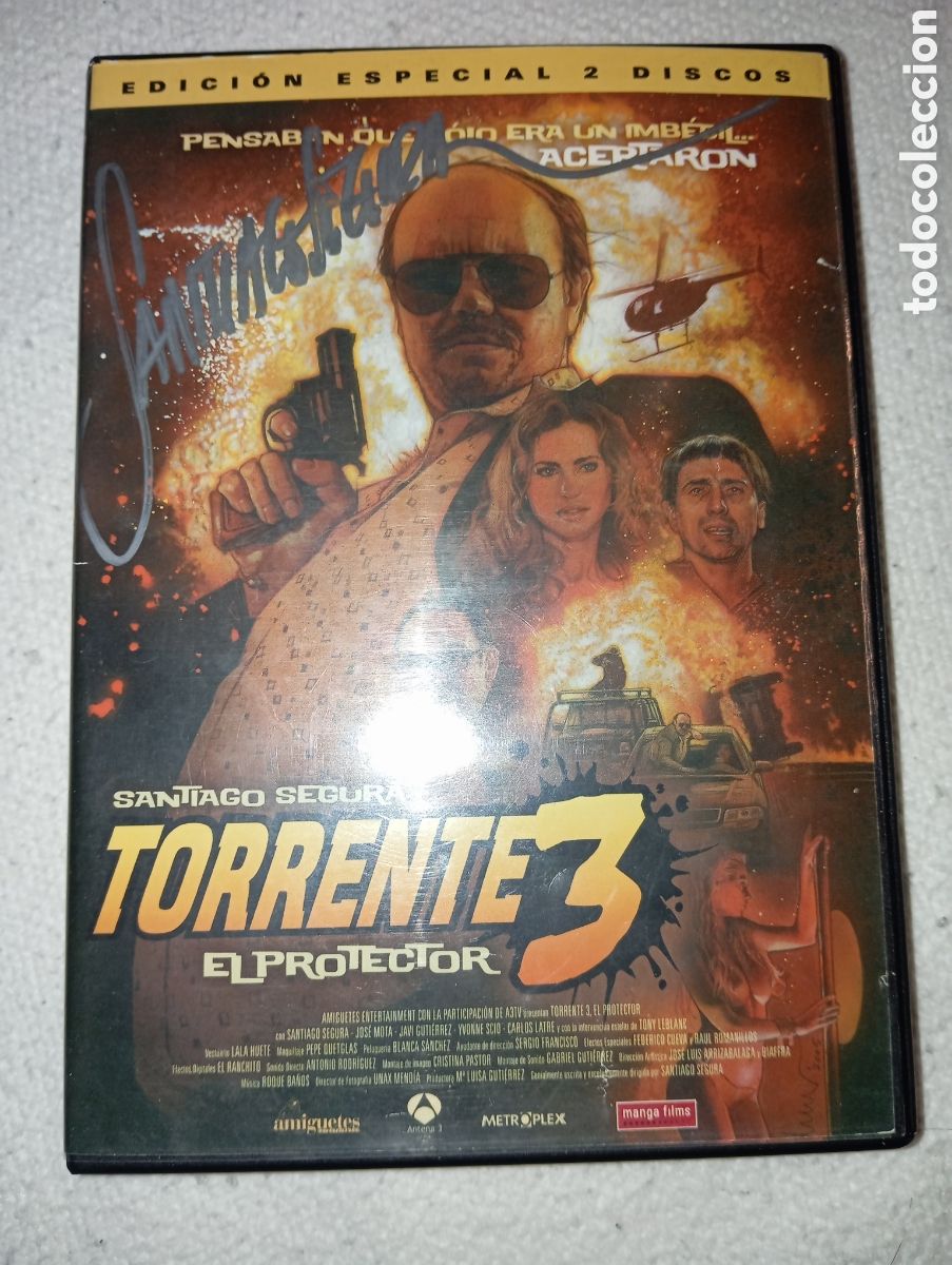 Cine: DVD Santiago Segura Torrente 3 El Protector Cover Signed 2005 Manga Films