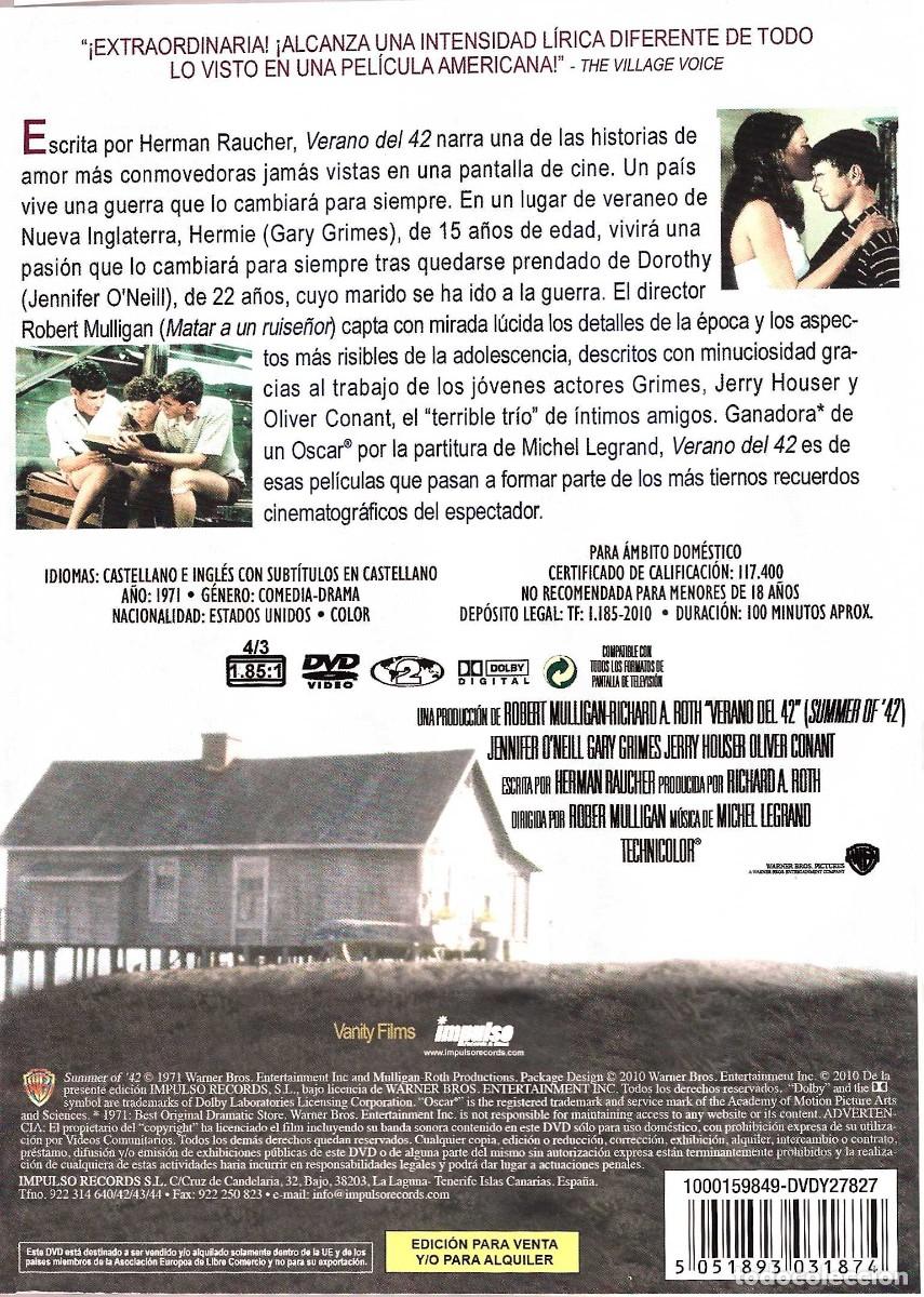 Cine: VERANO DEL 42 (DVD).......... - Foto 2