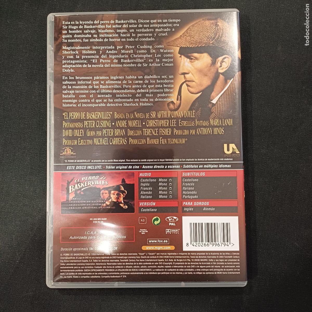 Cine: EL PERRO DE LOS BASKERVILLE/CHRISTOPHER LEE/DVD. - Foto 3