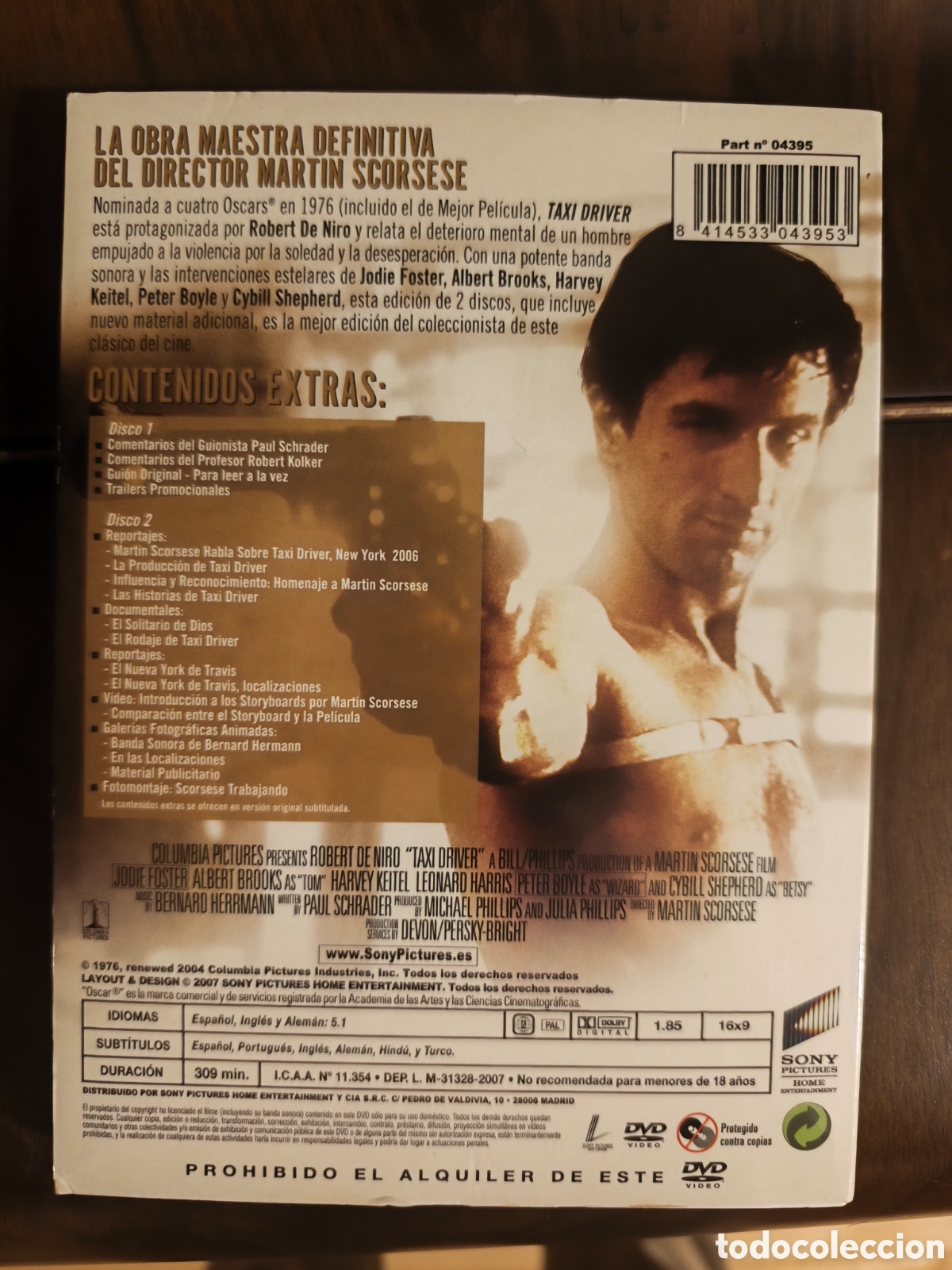 Cine: Taxi Driver Edici&oacute;n para coleccionistas 2dvd.