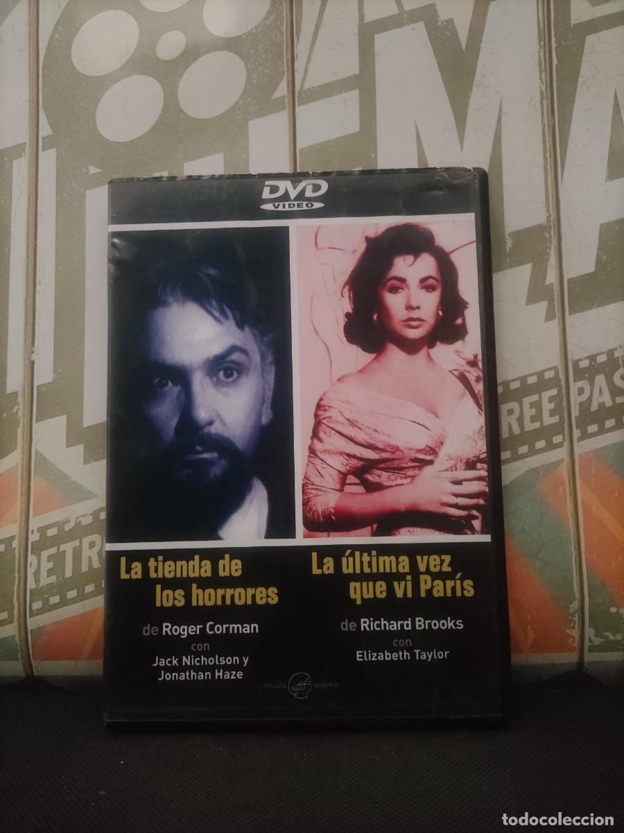 Cinema: DVD 2064 La tienda de los horrores + La &uacute;ltima vez que vi Par&iacute;s / Disco con se&ntilde;ales de uso