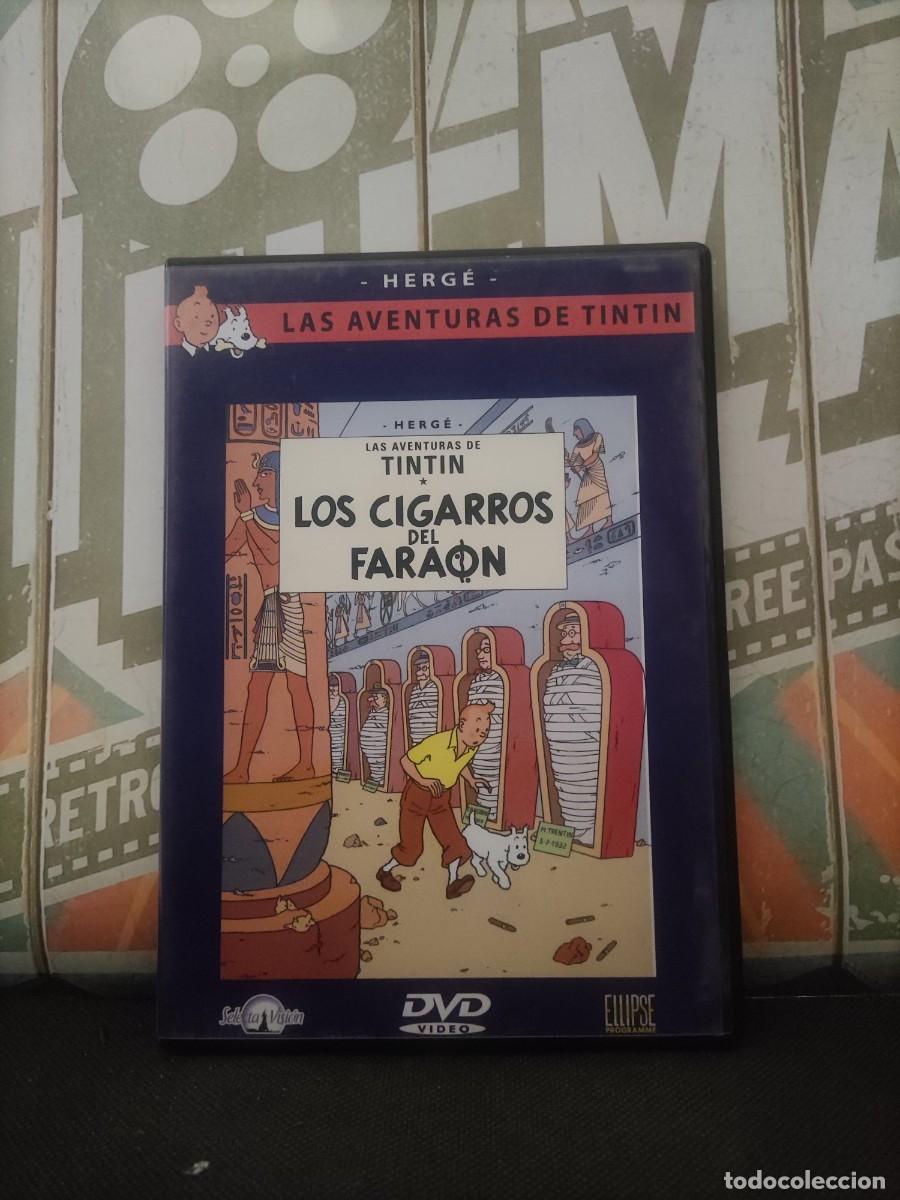 Cine: DVD 2072 Los cigarros del fara&oacute;n &rdquo;Las aventuras de Tint&iacute;n&rdquo; / Disco con se&ntilde;ales de uso