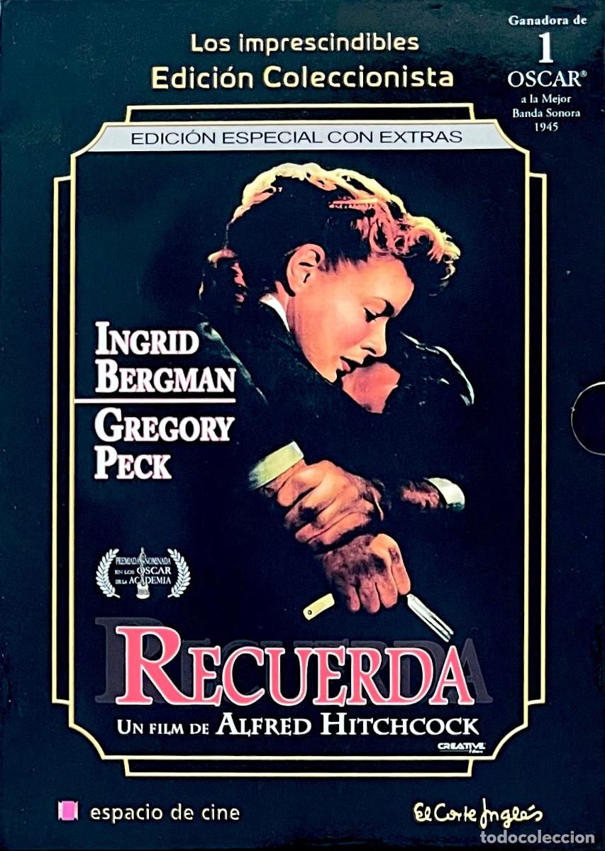 Cine: RECUERDA. Ingrid Bergman. Gregory Peck. Hitchcock. Dal&iacute;. EDICION EL CORTE INGL&Eacute;S. DVD+LIBRO+ESTUCHE.