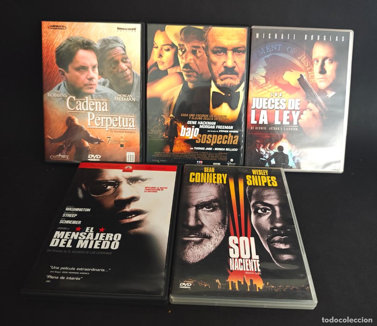 Cine: Lote 5 DVDs Thriller / Intriga &ndash; Cadena Perpetua, Denzel Washington, Sean Connery