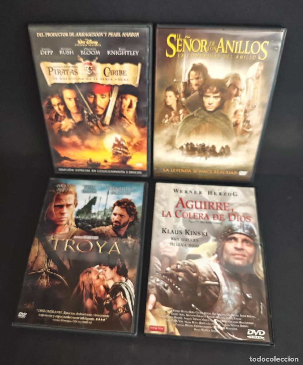 Cine: Lote 4 DVDs Cine &Eacute;pico e Hist&oacute;rico &ndash; El Se&ntilde;or de los Anillos, Troya, Piratas del Caribe