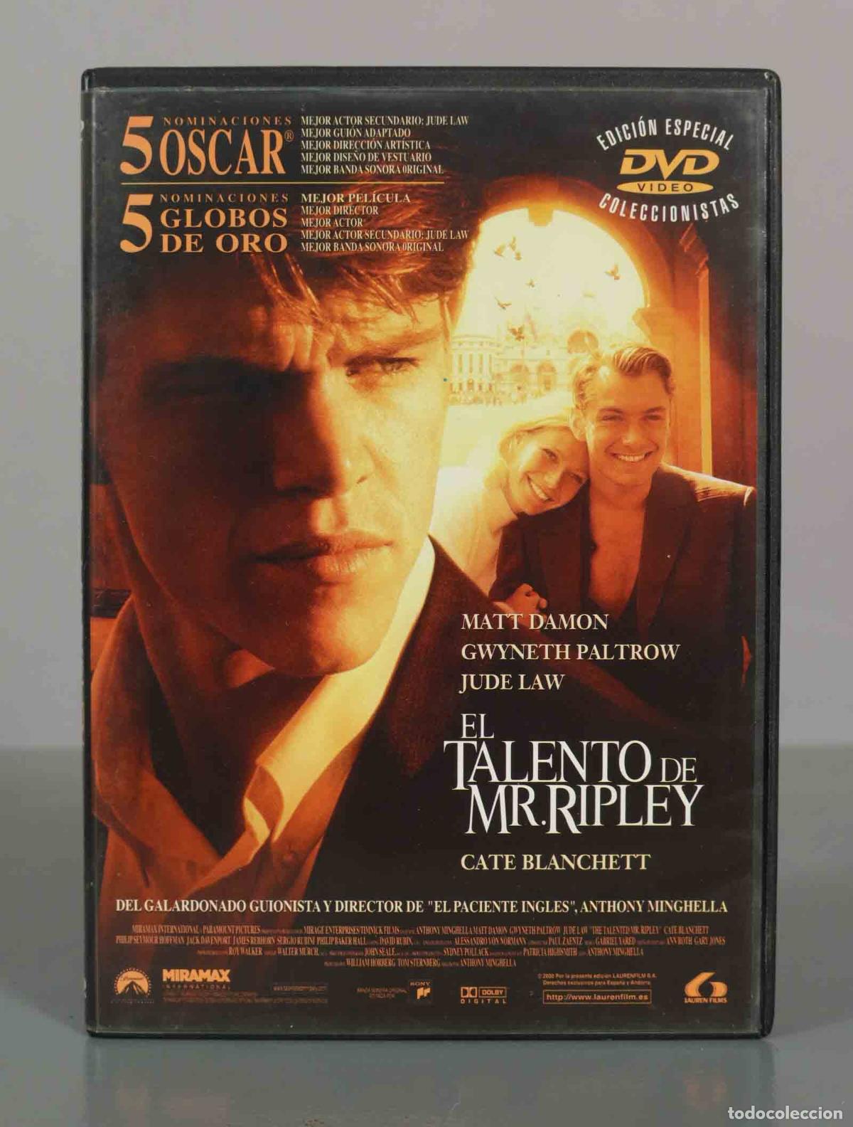 Cinema: DVD. El talento de Mr. Ripley - Anthony Minghella, Matt Damon, Gwyneth Paltrow, Jude Law