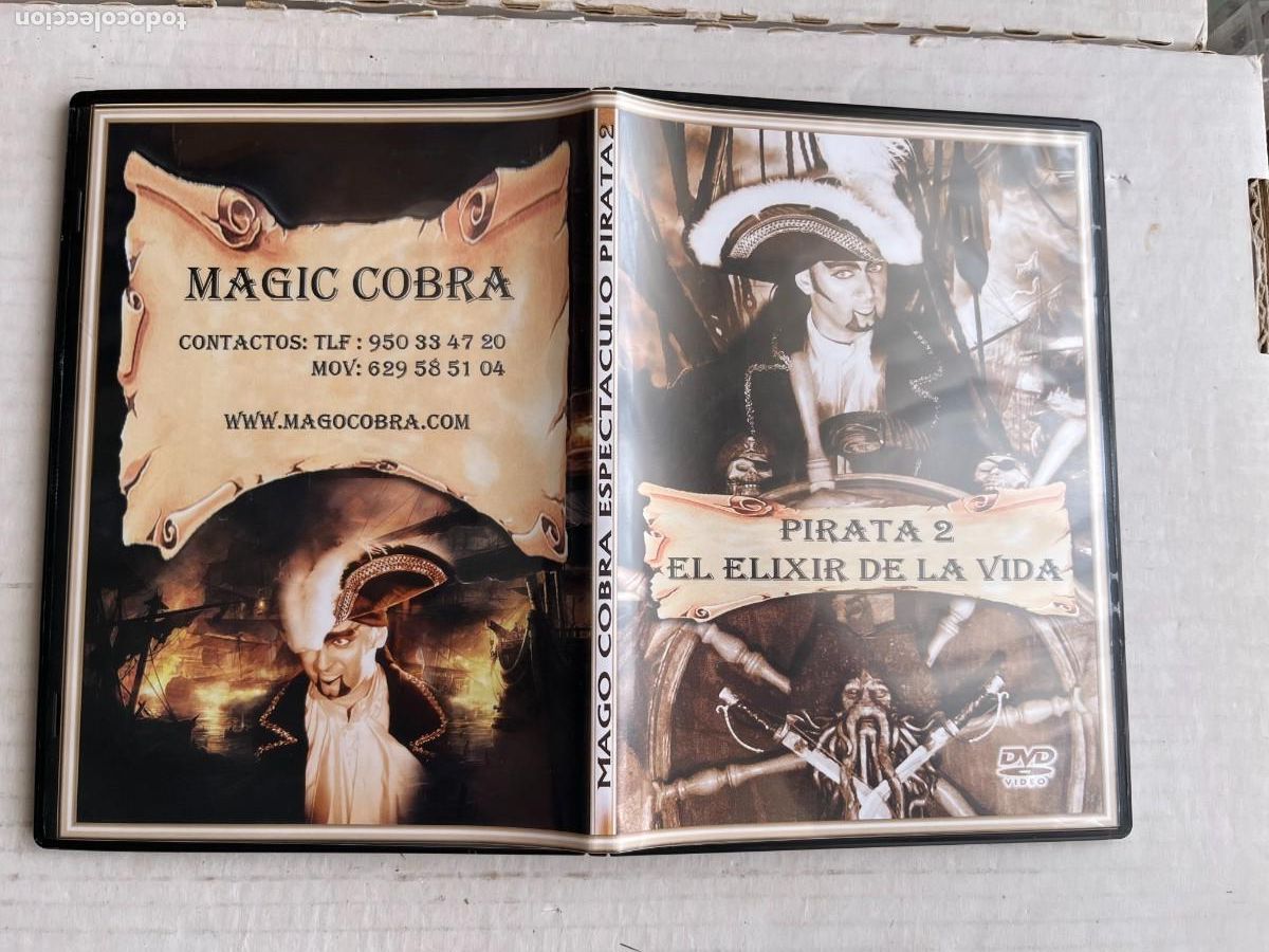 Cine: MAGO COBRA ESPECTACULO PIRATA CURSO DE MAGIA ELIXIR VIDA DVD DOBLE KREATEN SLIM CASE