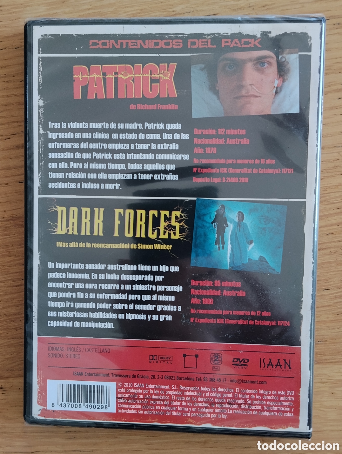 Cine: &rdquo;PATRICK&rdquo; + &rdquo;DARK FORCES&rdquo; DVD 2010 - TERROR - Foto 2