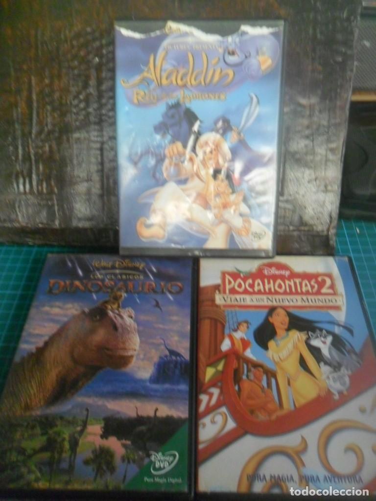 Cine: 114- Lote 3 Pel&iacute;culas Disney DVD (Pocahontas 2, Dinosaurio y Aladdin 3)