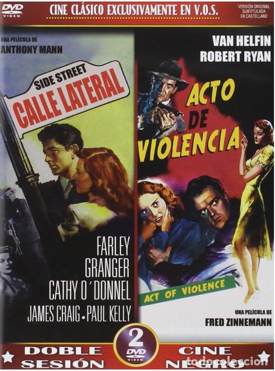 Cine: Doble Sesi&oacute;n Cine Negro - Calle Lateral - Acto de Violencia. DVD Como nuevo