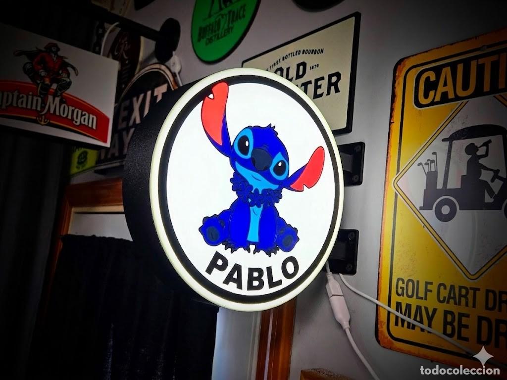 Cine: Cartel Luminoso LED STITCH Personalizable con Nombre