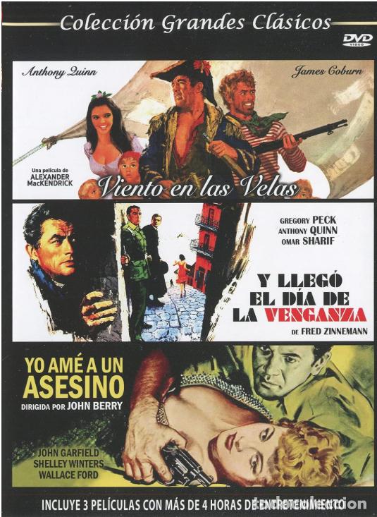 Cine: Col.Grandes Cl&aacute;sicos - Viento en las Velas, Y Lleg&oacute; el D&iacute;a de la Venganza,Yo Am&eacute; a un Asesino DVD