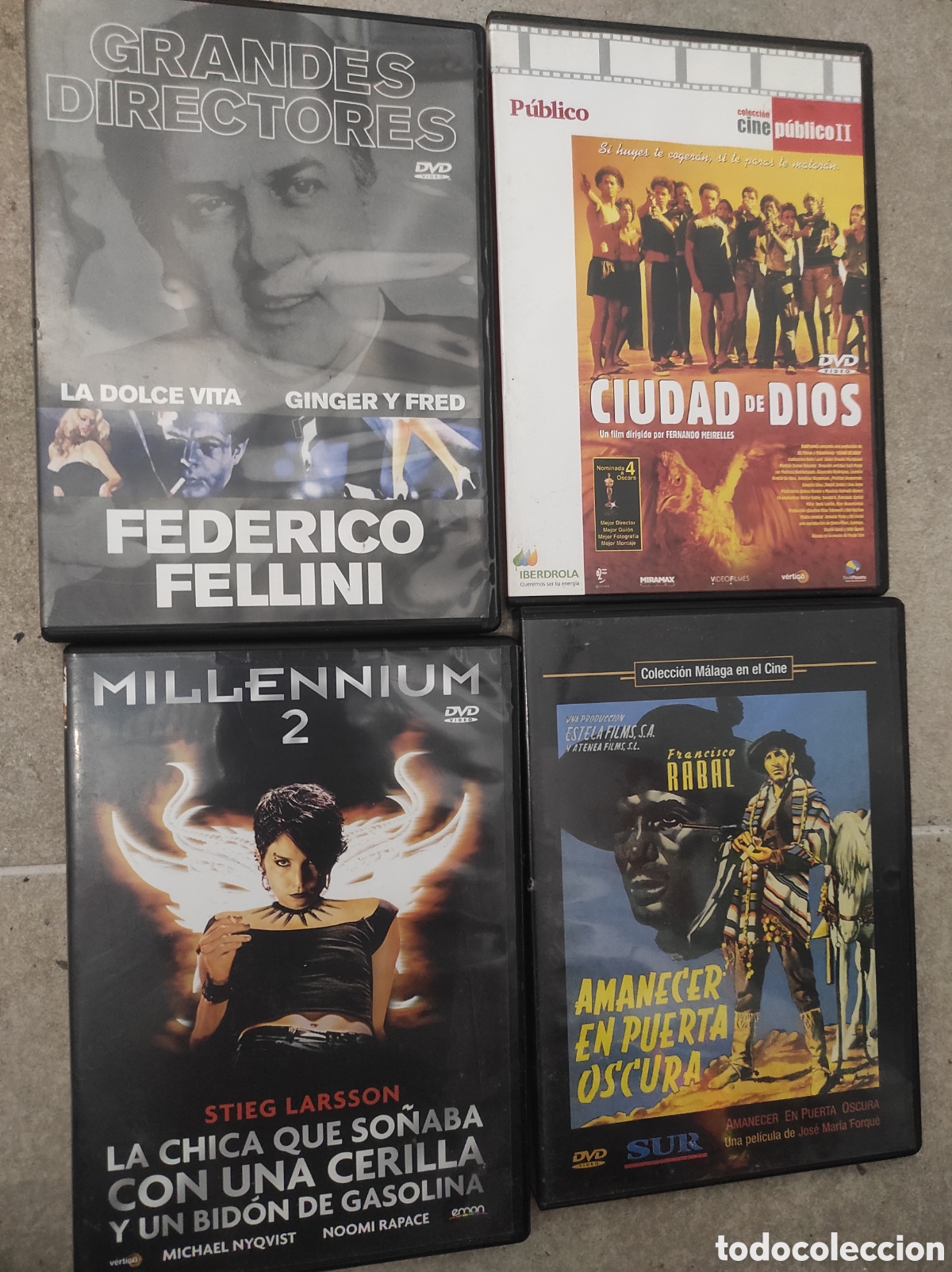 Cine: Lote DVD Fellini, Amanecer en Puerta Oscura, Millenium y Ciudad de Dios