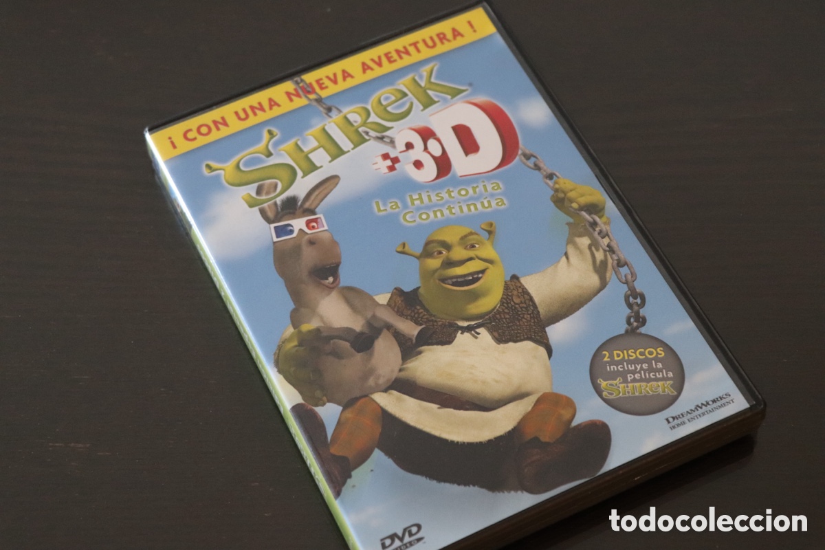 Cine: DVD Shrek + Shrek 3D La historia contin&uacute;a | 2 discos | Ex videoclub