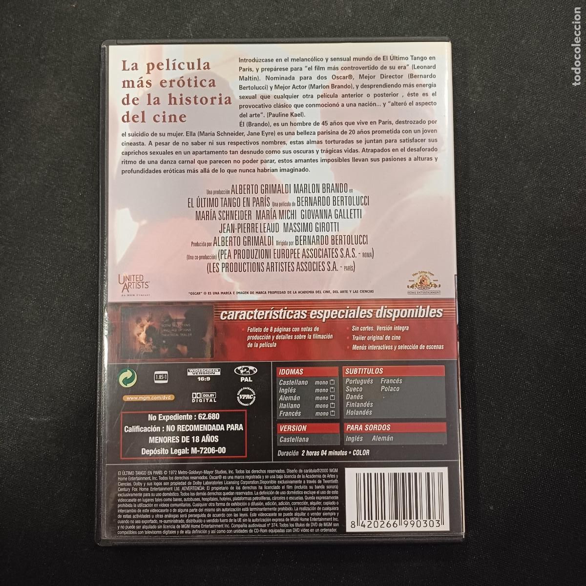 Cine: EL ULTIMO TANGO EN PARIS/DVD. - Foto 3