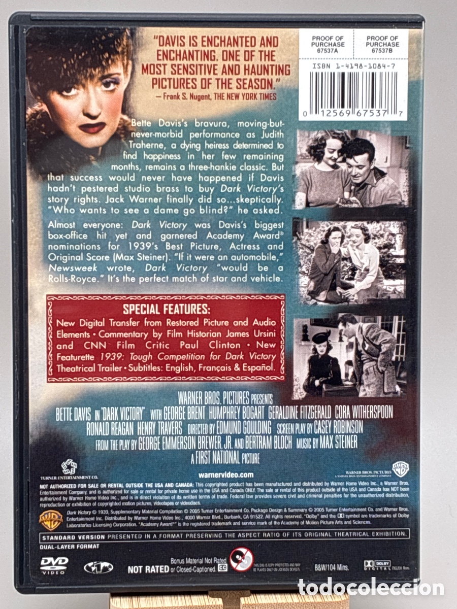 Cine: Bette Davis Dark Victory DVD - Foto 2