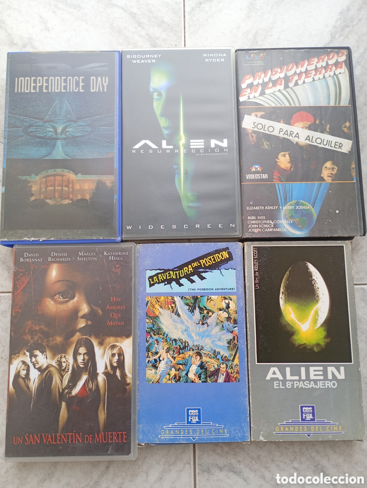Cine: LOTE 6 TITULOS VHS ALIEN EL 8&ordm; PASAJERO PRISIONEROS EN LA TIERRA