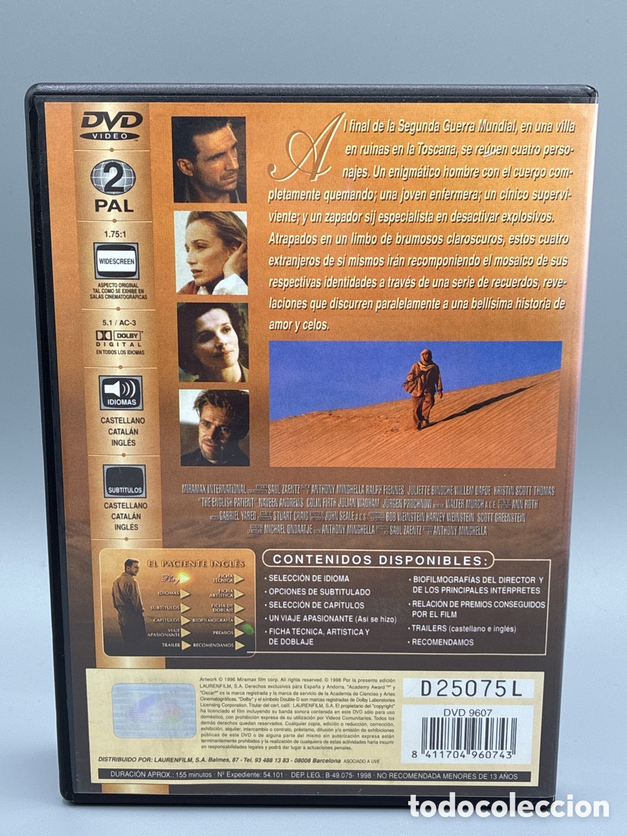 Cine: El paciente ingl&eacute;s DVD - Foto 2