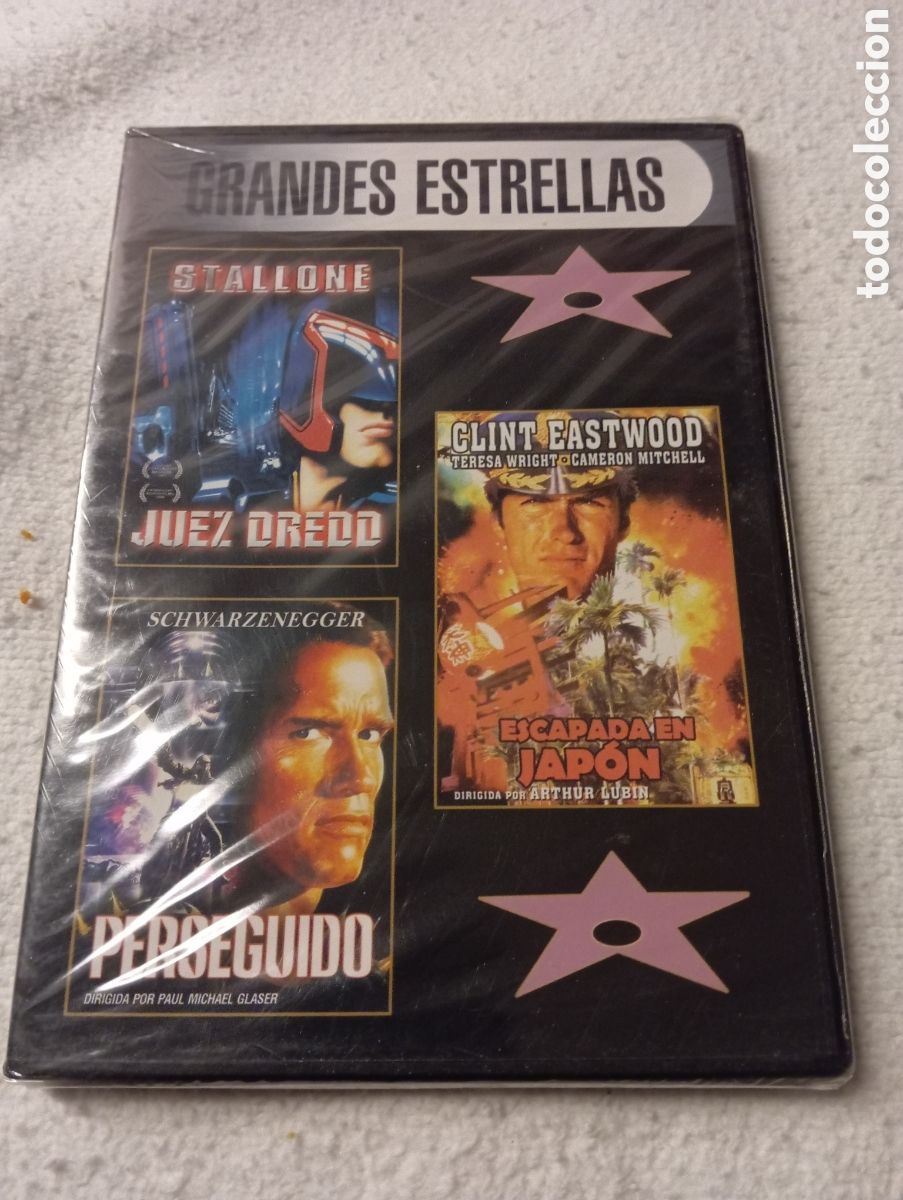 Cine: Pack DVD Grandes Estrellas Acci&oacute;n Sci-Fi y B&eacute;lica &ndash; Juez Dredd + Perseguido + Escapada en Jap&oacute;n &ndash; Sy