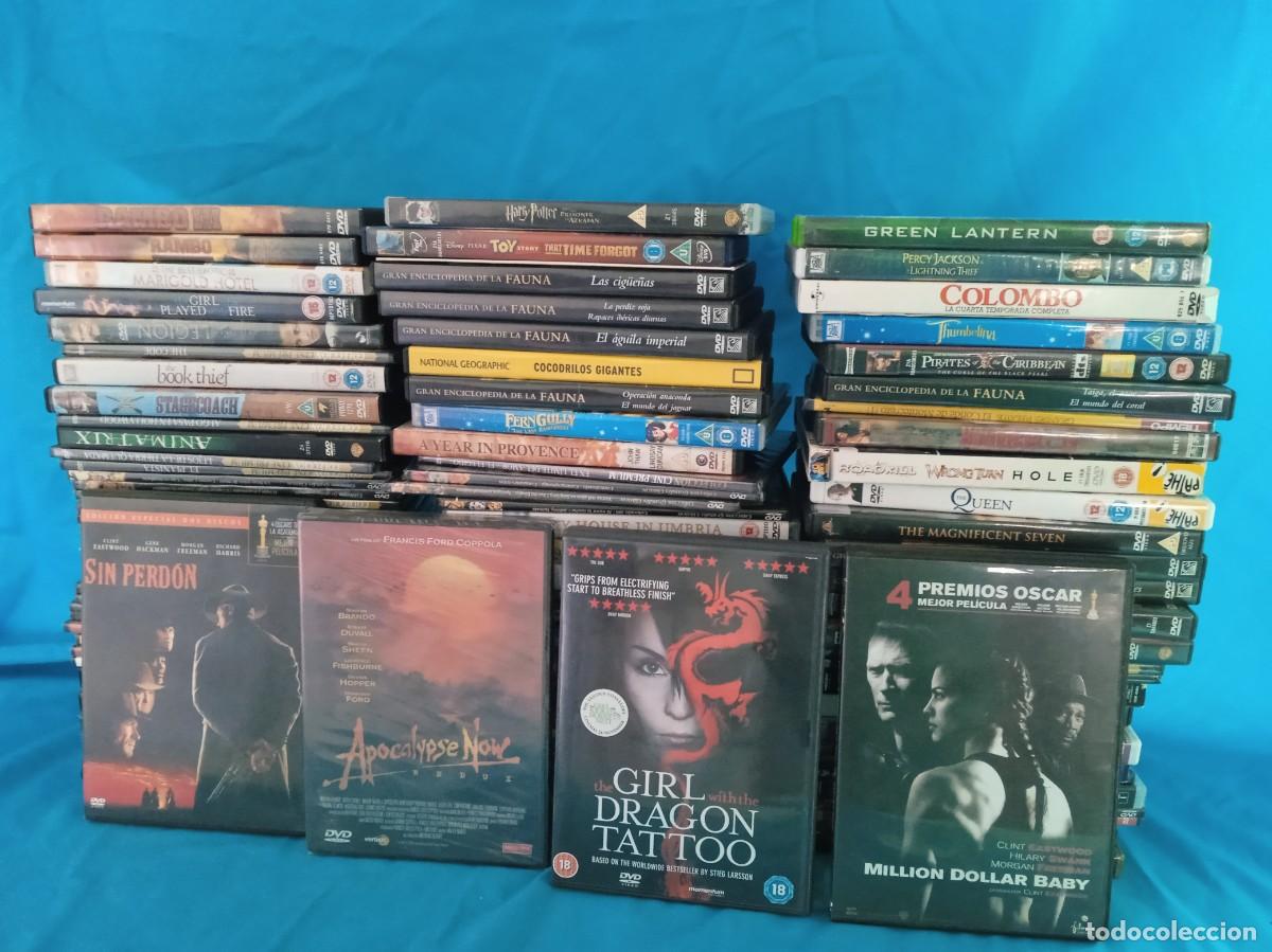 Cine: Lote de 100 DVDs, pel&iacute;culas y documentales. Sin Perd&oacute;n, Rambo, Million Dollar Baby, Apocalypse Now