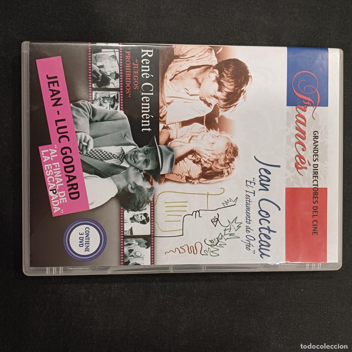 Cine: JEAN LUC GODARD/EL TESTAMENTO DE ORFEO-JUEGOS PROHIBIDOS-AL FINAL DE LA ESCAPADA/DVD 3 DISCOS.