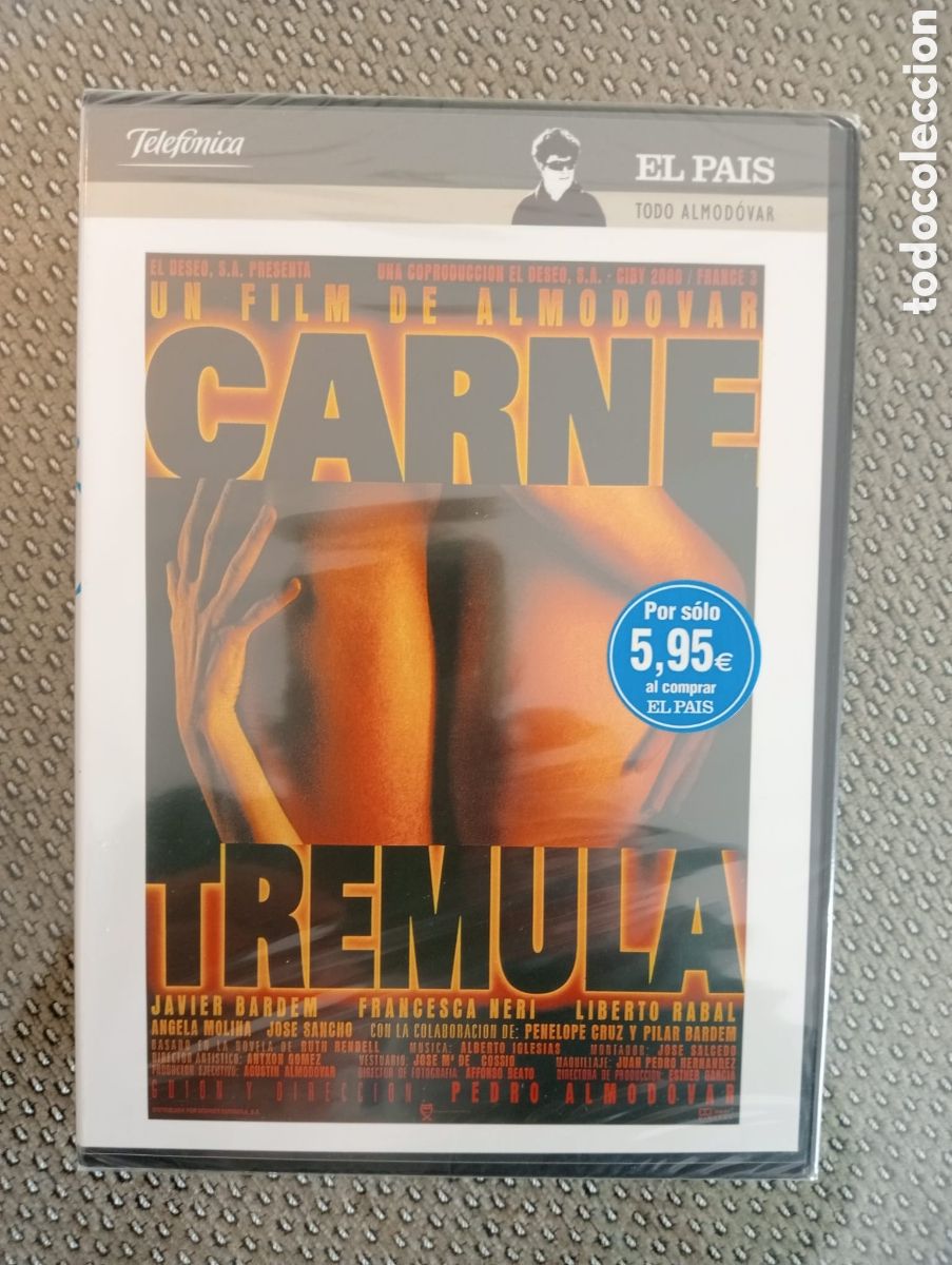 Cine: Carne tr&eacute;mula. Pedro Almod&oacute;var. DVD. Nuevo. Precintado