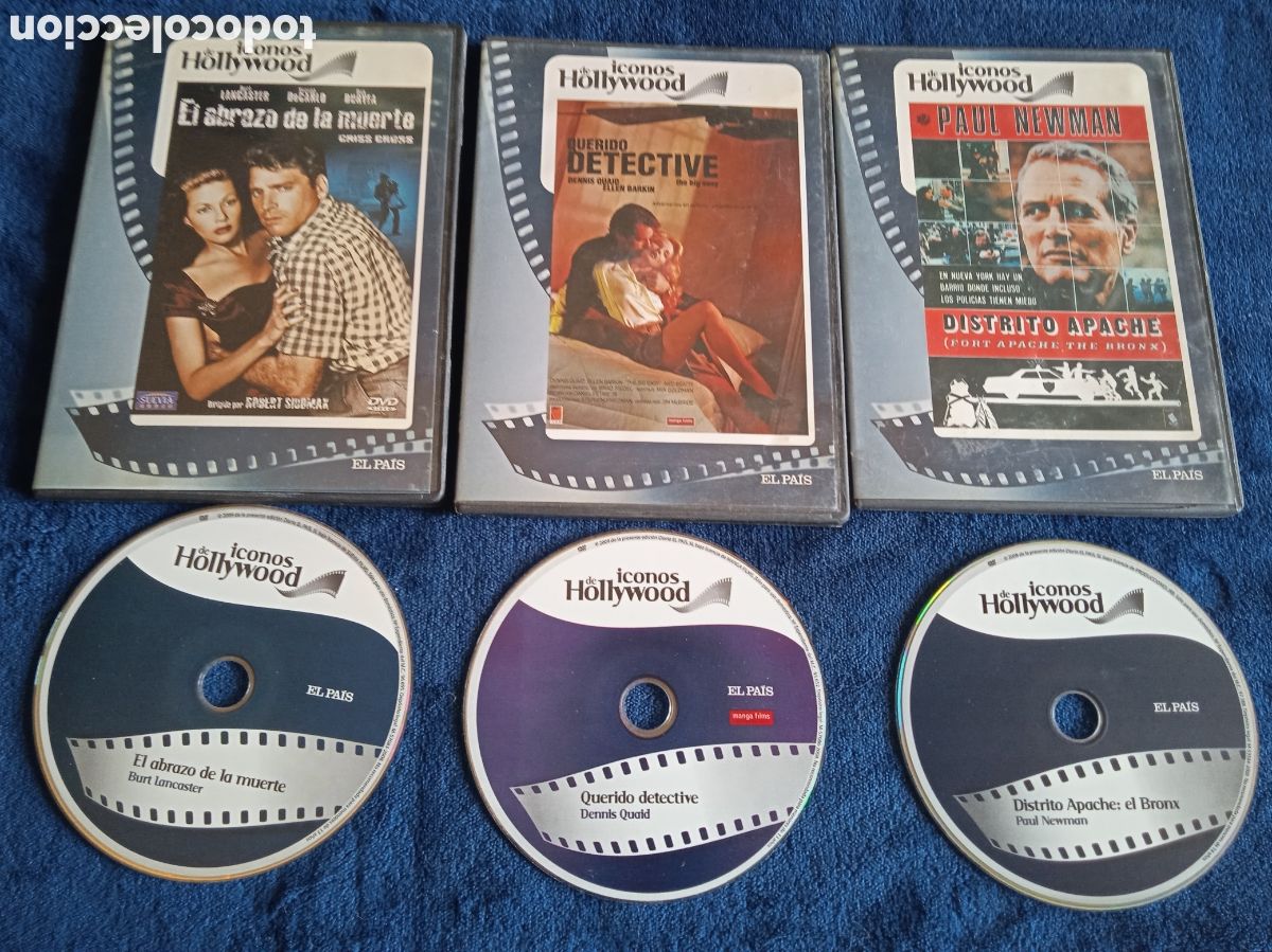 Kino: DVD - ICONOS DE HOLLYWOOD, EL ABRAZO DE LA MUERTE, QUERIDO DETECTIVE, DISTRITO APACHE