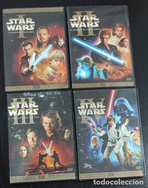 Cine: 4 PELICULAS, STAR WARS, THX MASTERIZADA DIGITALMENTE, I II III Y IV, PELICULAS EN DVD