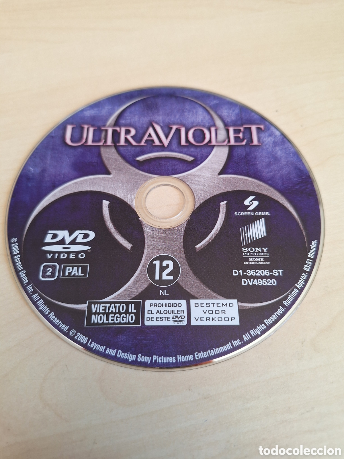 Cine: SD1725 ultravioleta DVD SOLO DISCO